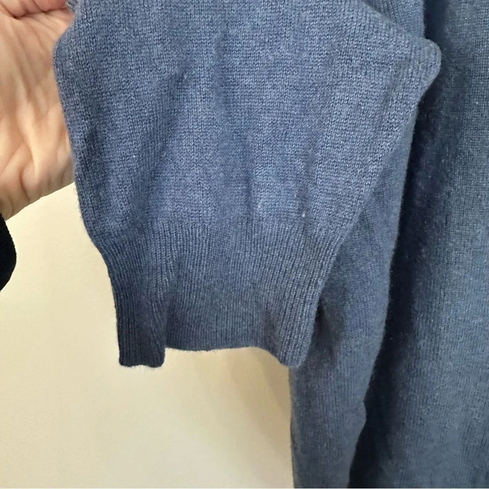 Men’s Long Sleeve Navy Blue 100% Cashmere Ribbed Crewneck Sweater Size XL GUC